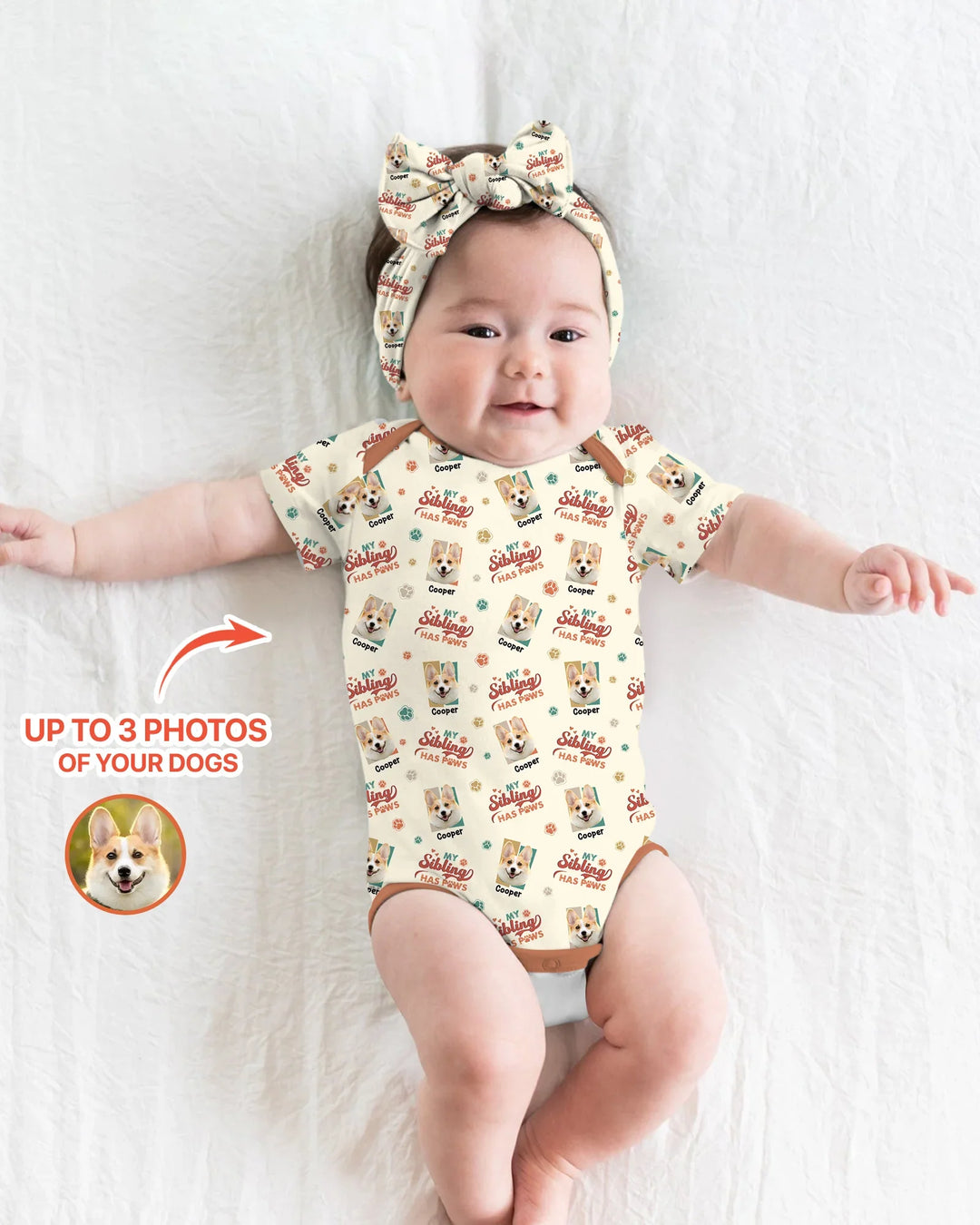 Gerippte Babykleidung mit individuellem Foto - Weich &amp; Skizzenhaft