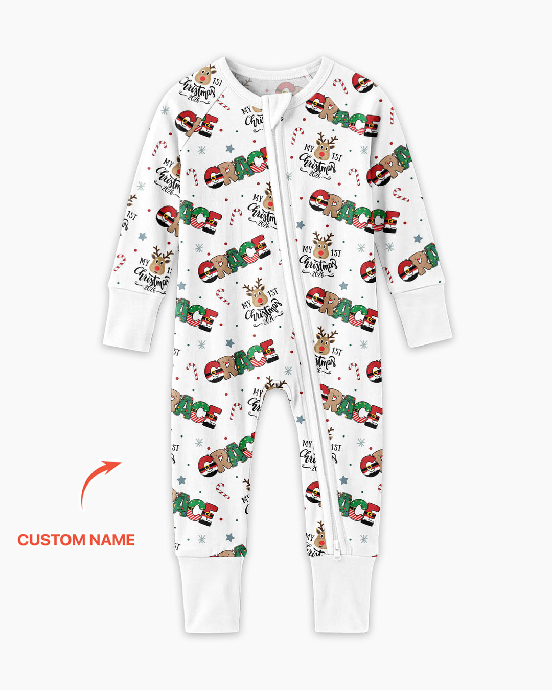 Custom Name My First Christmas 2026 Bamboo Convertible Zippy (G)