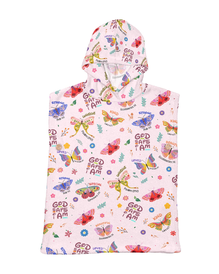 God says I am Butterfly Bamboo Swim Poncho