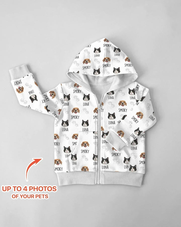 Personalisierter Hoodie mit Namen und Tierfotos aus Bambus