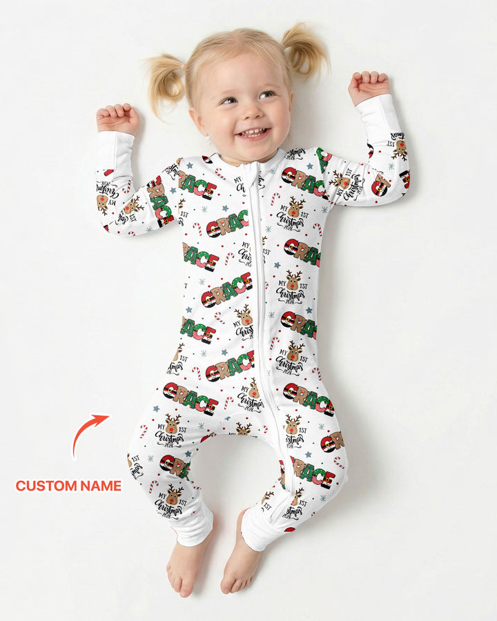 Custom Name My First Christmas 2026 Bamboo Convertible Zippy (G)