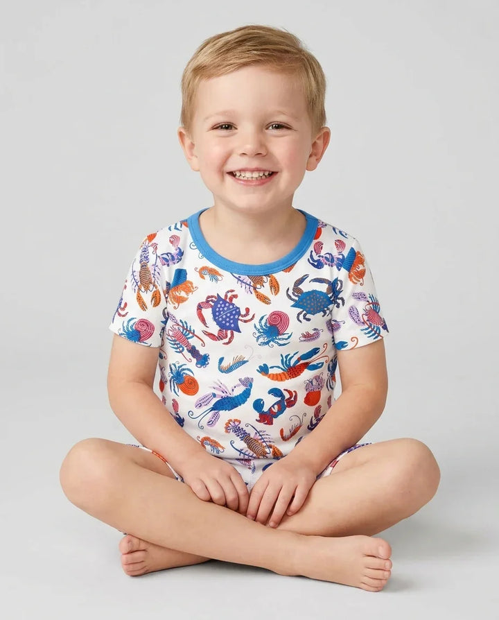 Crustacean Nation Family Matching Bamboo Two Piece Short Sleeve Shorts Pajama Set