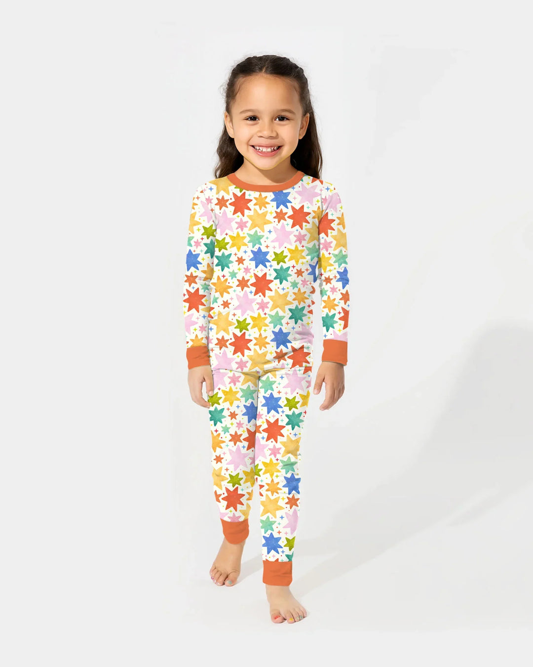 Zweiteiliges Langarm-Pyjama-Set mit Sommerfrüchten