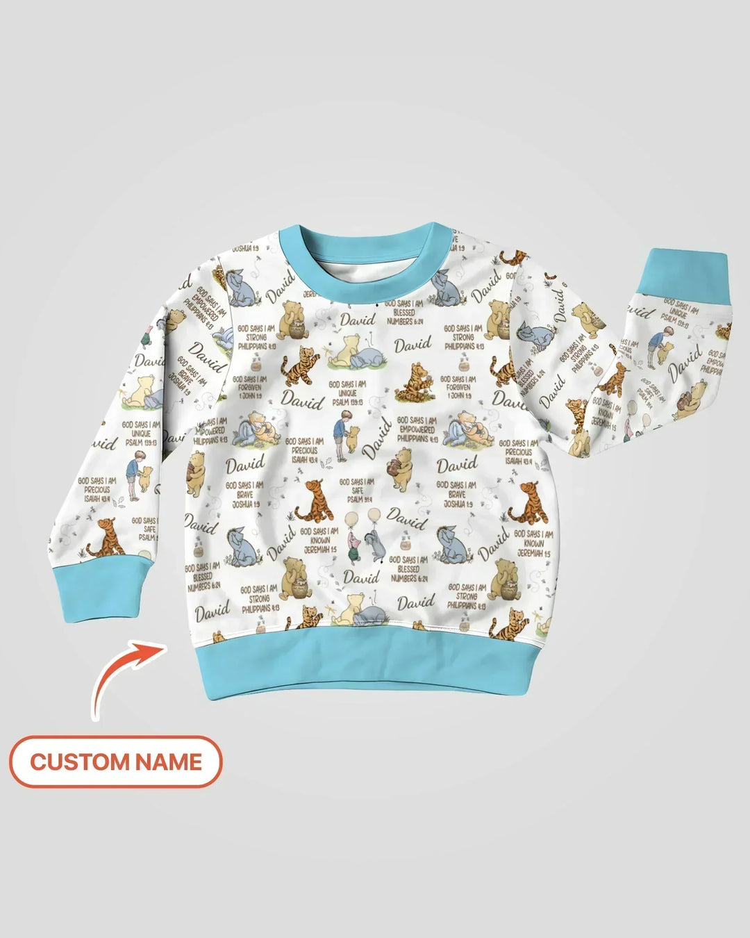Custom Name God Says I Am Classic Bear Bamboo Crewneck Sweatshirt