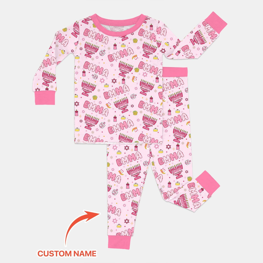 Zweiteiliges Langarm-Pyjama-Set mit Sommerfrüchten