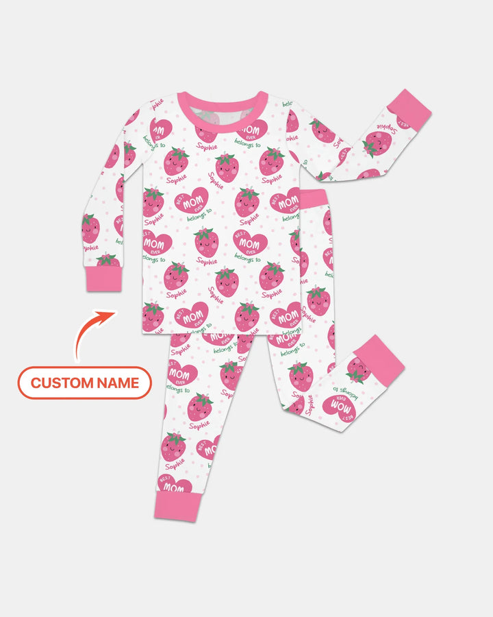 Zweiteiliges Langarm-Pyjama-Set mit Sommerfrüchten