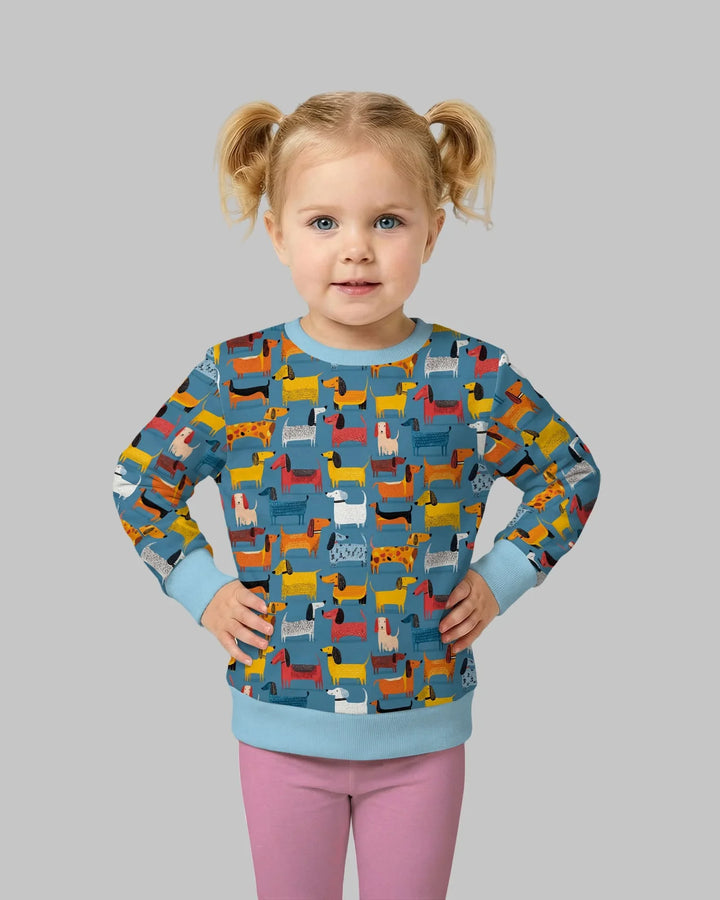 Verspieltes Dackel Bambus Rundhals-Sweatshirt
