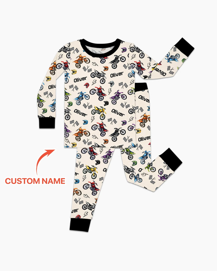 Zweiteiliges Langarm-Pyjama-Set mit Sommerfrüchten