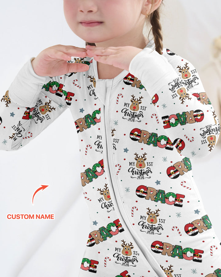 Custom Name My First Christmas 2026 Bamboo Convertible Zippy (G)