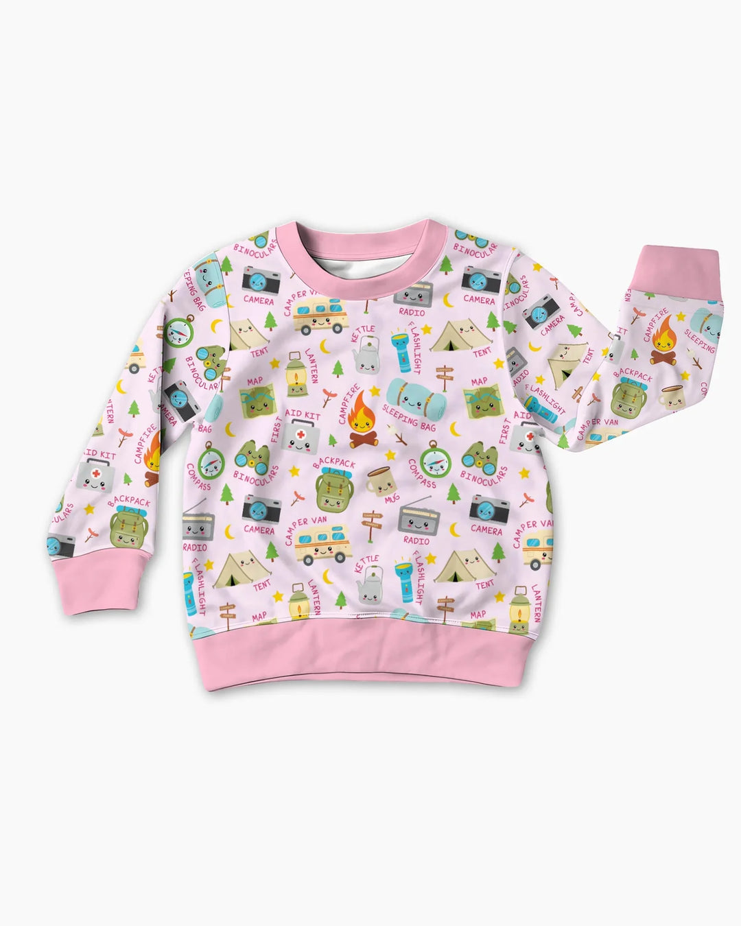 Familien-Sweatshirt mit Rundhalsausschnitt „Little Camp Adventure“.