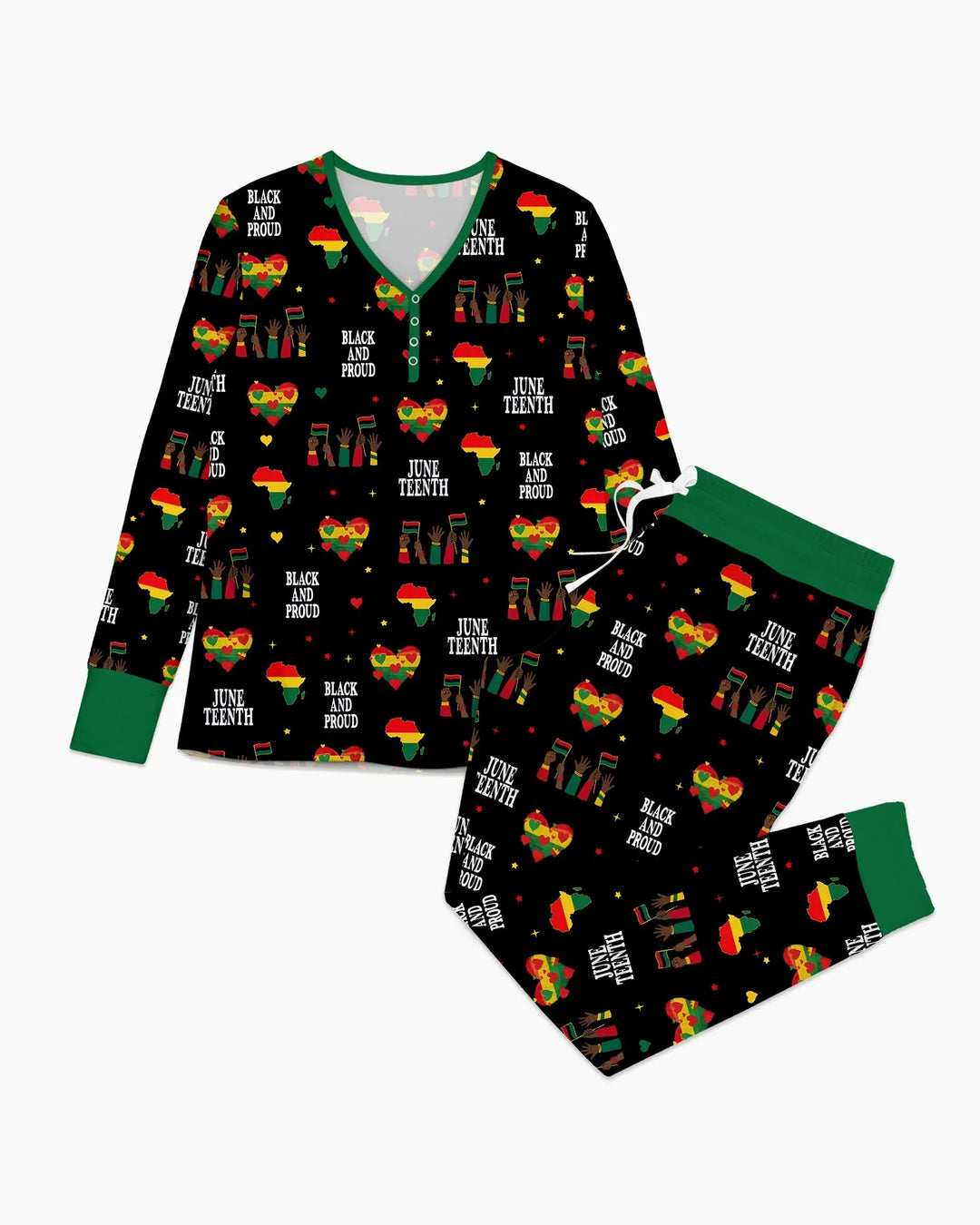 Juneteenth Schwarz und Stolz Bambus Damen Pyjama Set