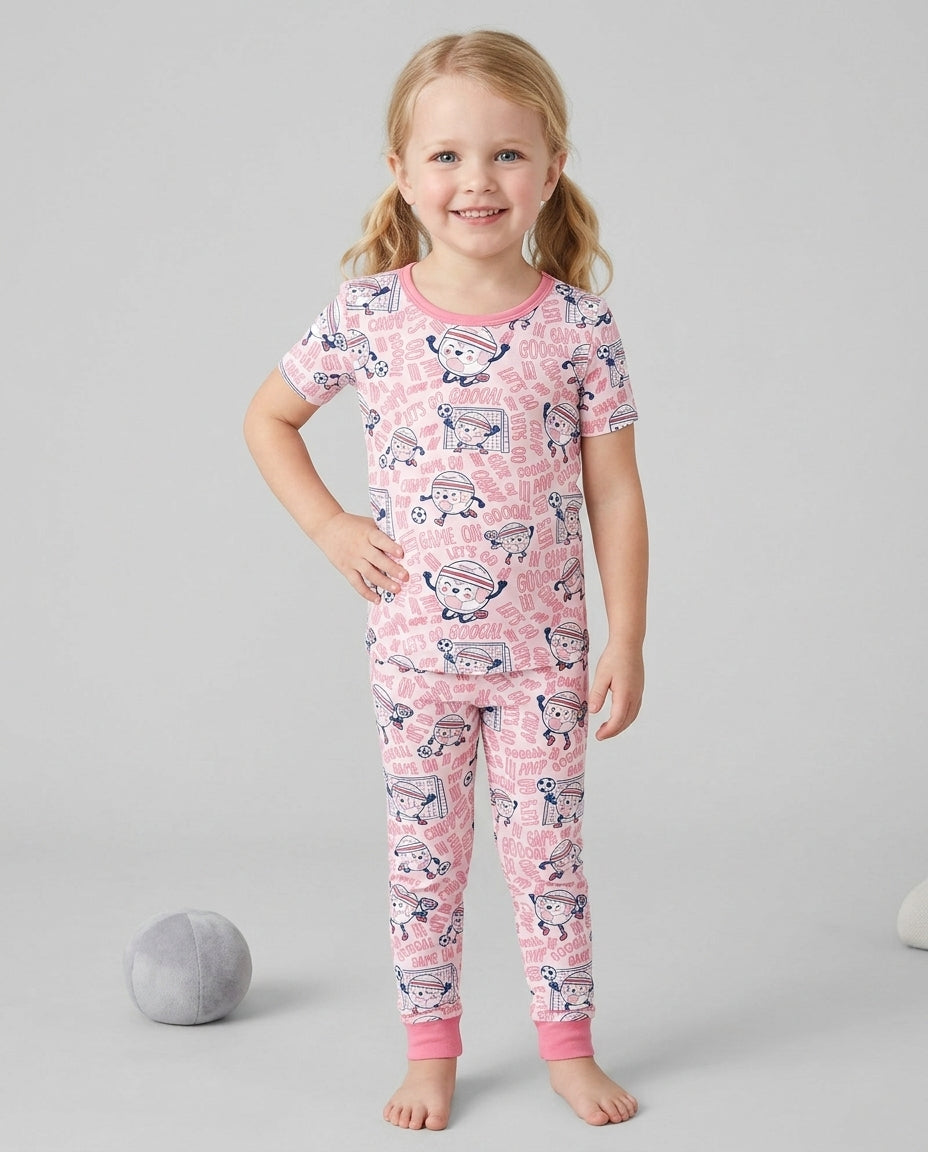 Zweiteiliges, kurzärmliges Pyjama-Set mit Marienkäfern