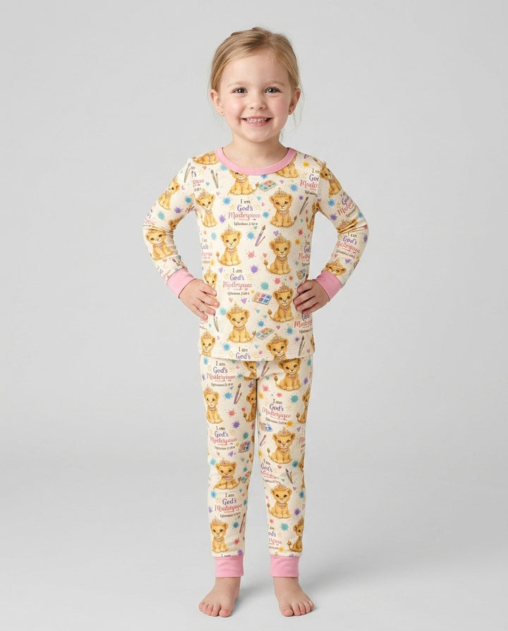 Zweiteiliges Langarm-Pyjama-Set mit Sommerfrüchten
