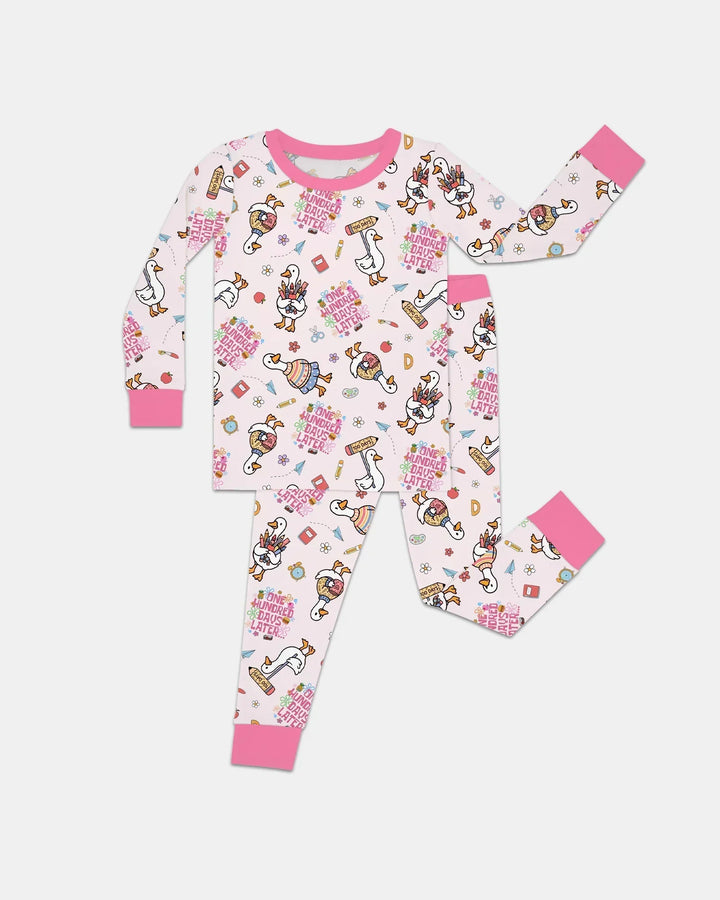 Zweiteiliges Langarm-Pyjama-Set mit Sommerfrüchten