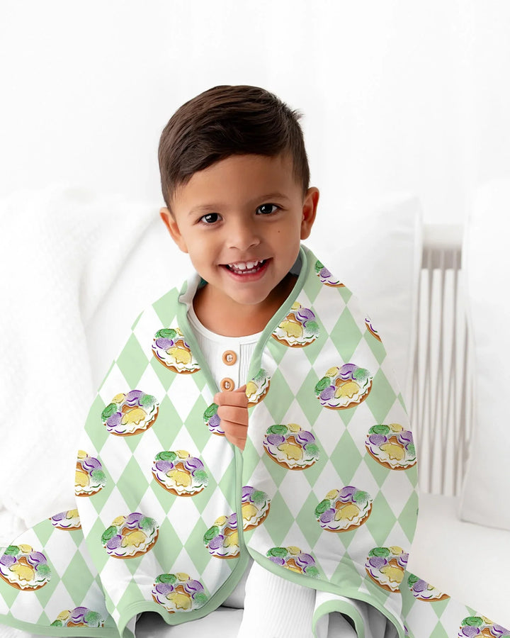 Mardi Gras Donut Bamboo Blanket