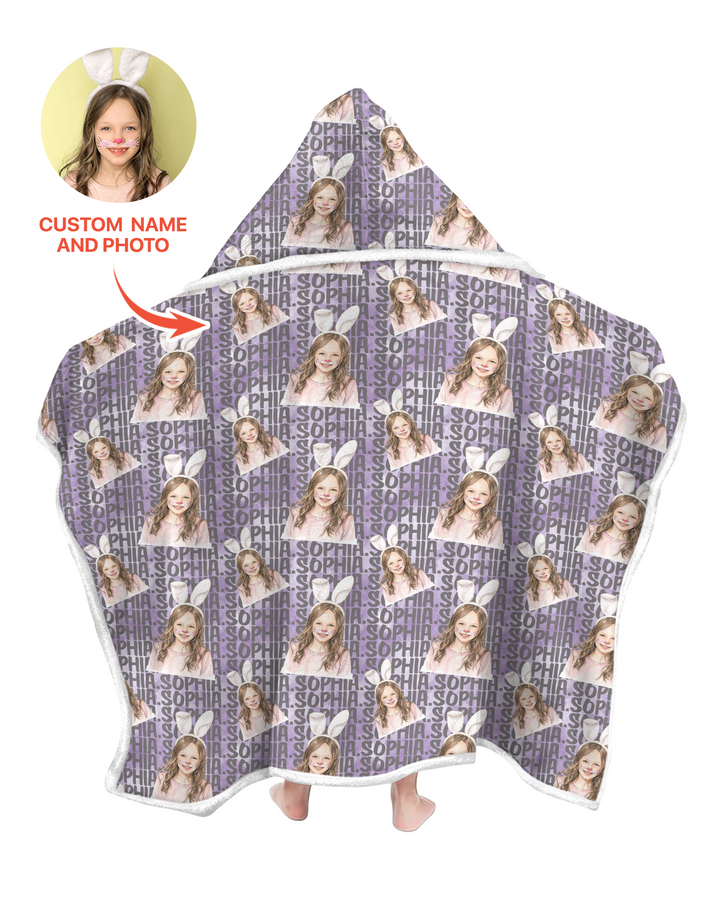 Colorful Kids Name Bamboo Blanket Hoodie