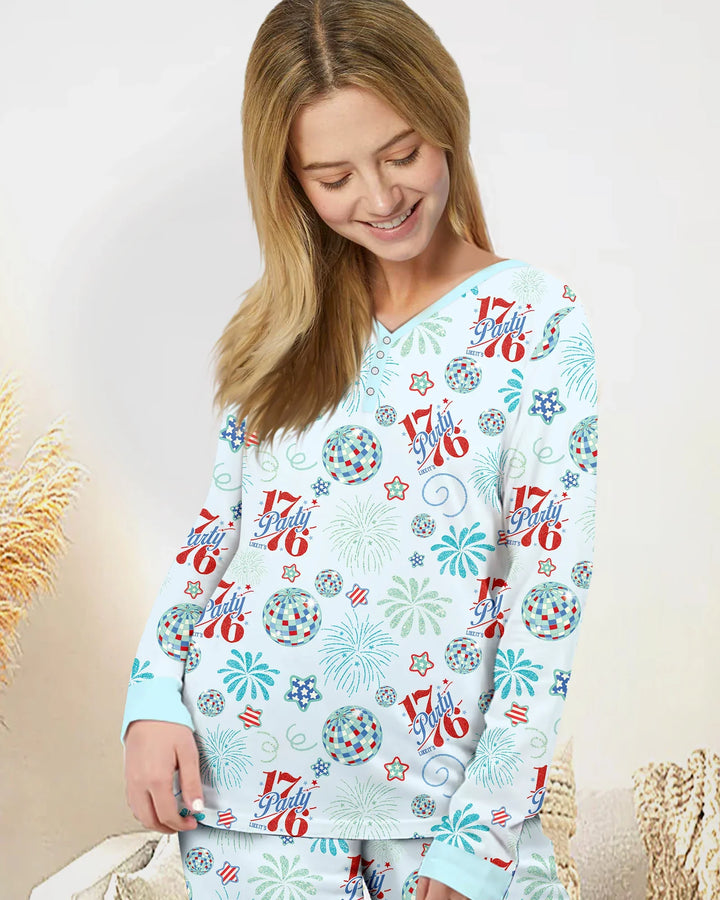 Land Of Free Family Passender Pyjama aus Bambus für Damen