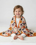 Spooky Halloween Floral Delight Bamboo Blanket
