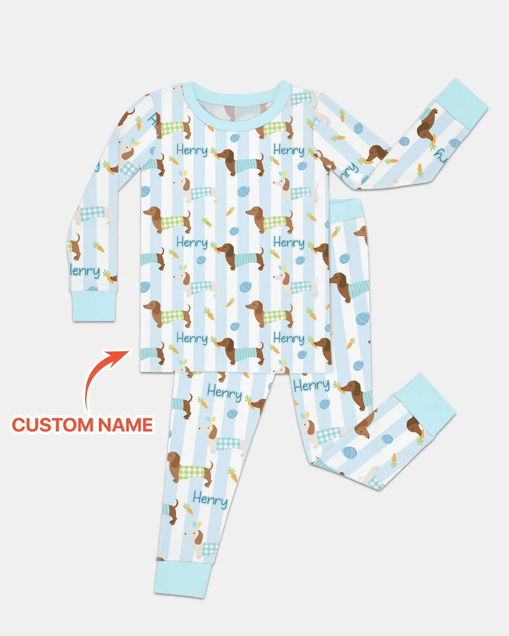 Zweiteiliges Langarm-Pyjama-Set mit Sommerfrüchten