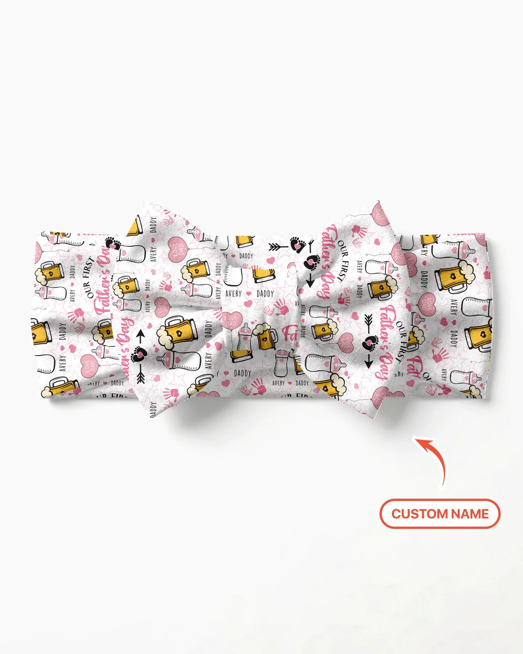 Custom Name First Father's Day Drink Headband