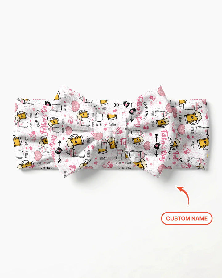 Custom Name First Father's Day Drink Headband