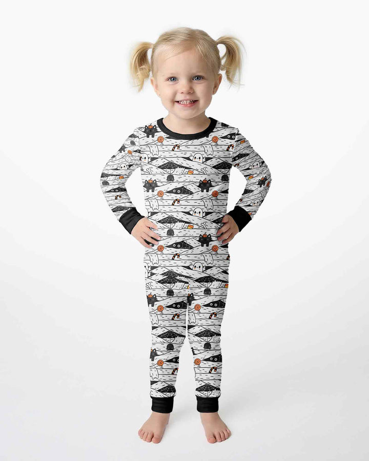 Zweiteiliges Langarm-Pyjama-Set mit Sommerfrüchten