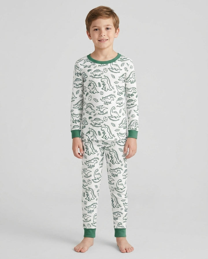 Dinosaur Park Bamboo Two Piece Long Sleeve Pajama Set