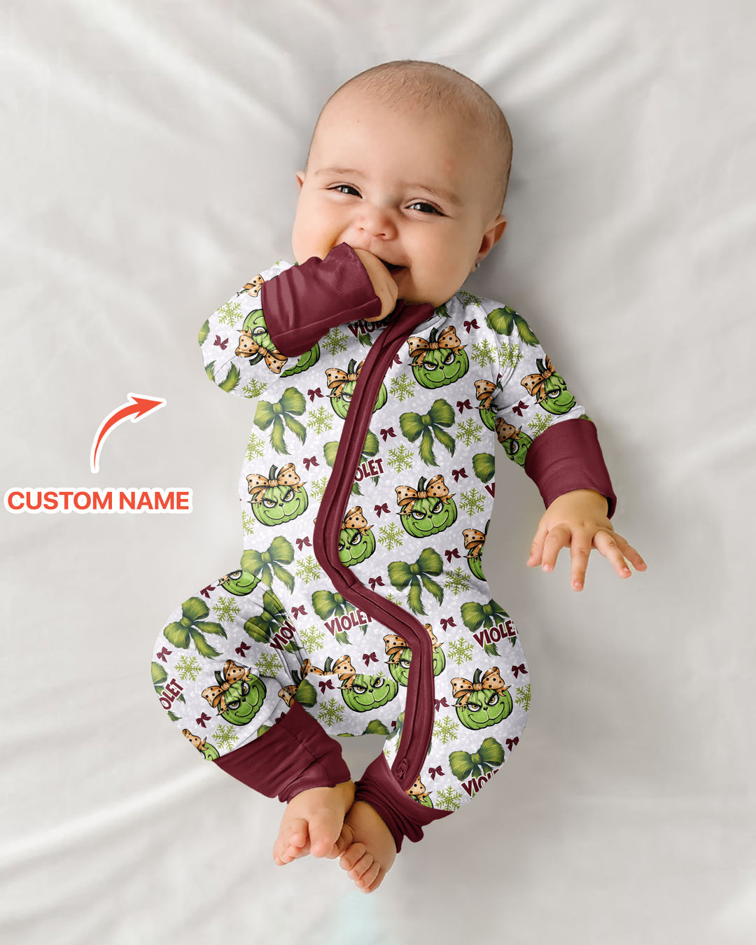 Custom Name Grumpy Green Christmas Bamboo Convertible Zippy