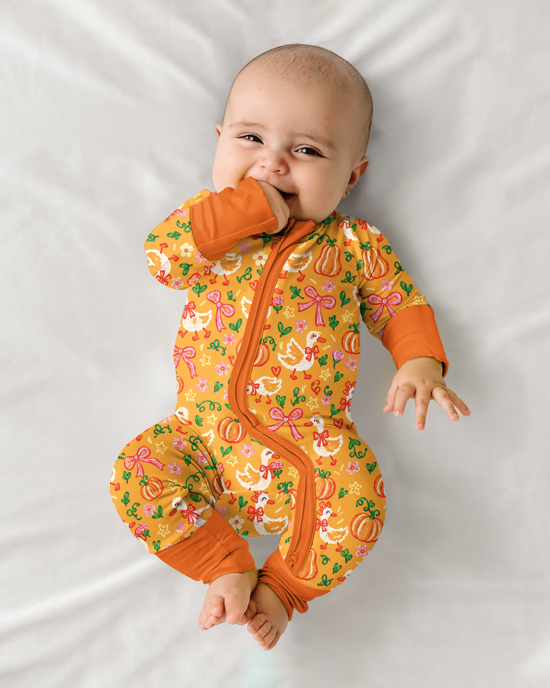 Cute Duck Pumpkin Fall Bamboo Convertible Zippy