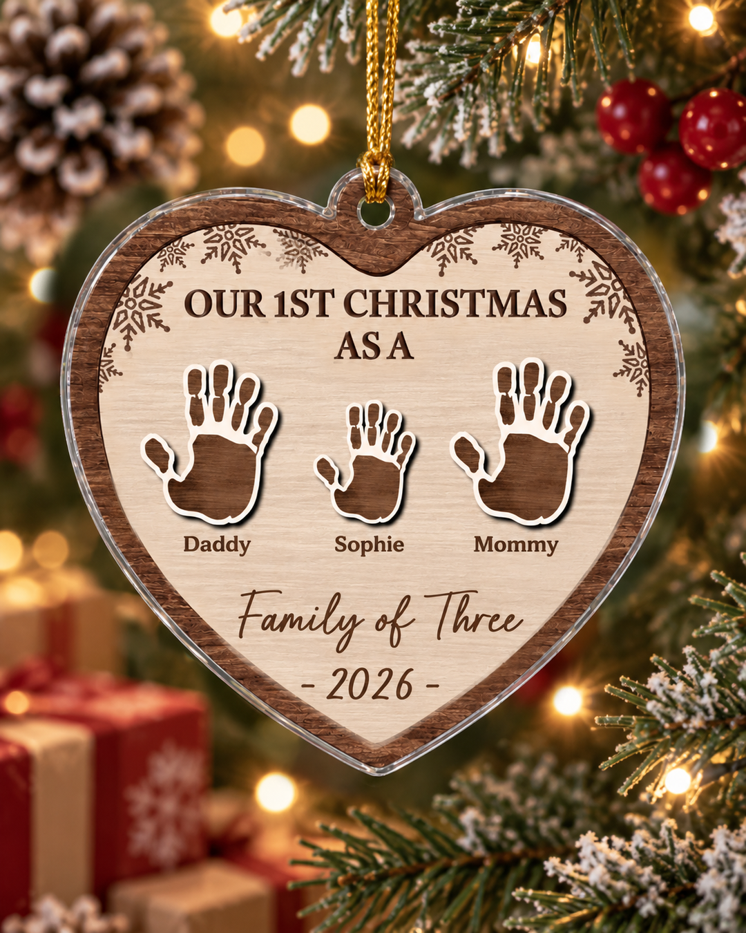 Our 1st Christmas Family Personalized 1-Side Photo Acrylic Ornament