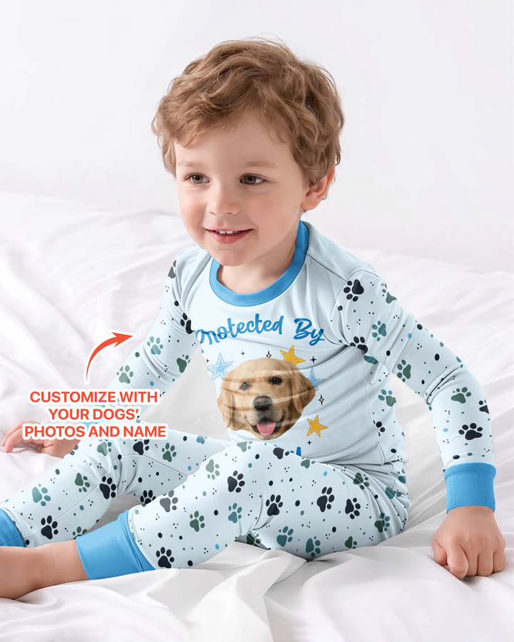 Cute Pet Photo Bamboo Two Piece Long Sleeve Pajama Set