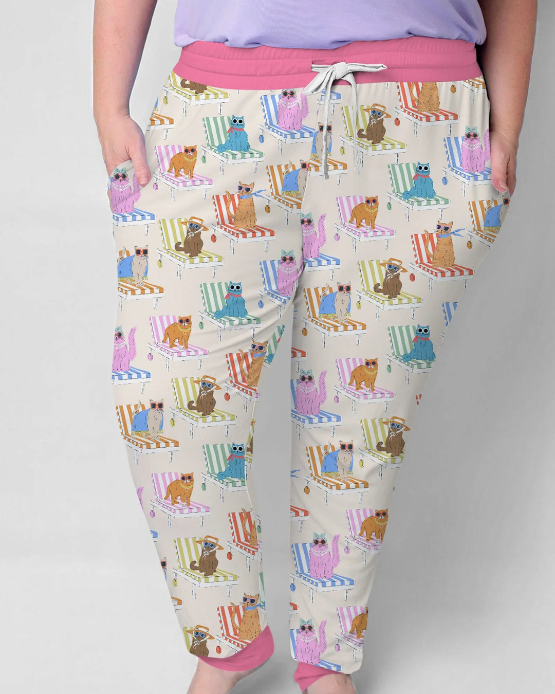 Miau Sonnenbad Mama & Ich passender Pyjama aus Bambus für Damen