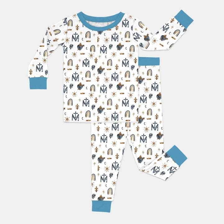 Zweiteiliges Langarm-Pyjama-Set mit Sommerfrüchten