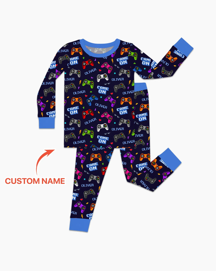 Zweiteiliges Langarm-Pyjama-Set mit Sommerfrüchten