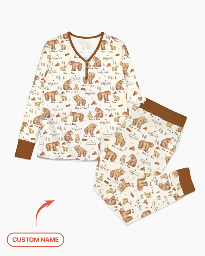 Schlafanzug-Set „Love You Beary Much“ aus Bambus für Damen