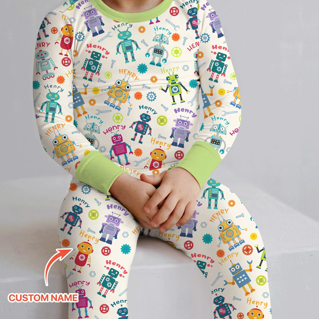 Zweiteiliges Langarm-Pyjama-Set mit Sommerfrüchten