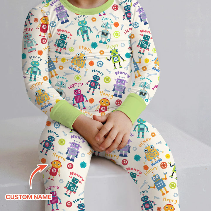 Zweiteiliges Langarm-Pyjama-Set mit Sommerfrüchten