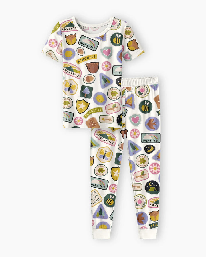 Zweiteiliges, kurzärmliges Pyjama-Set mit Marienkäfern