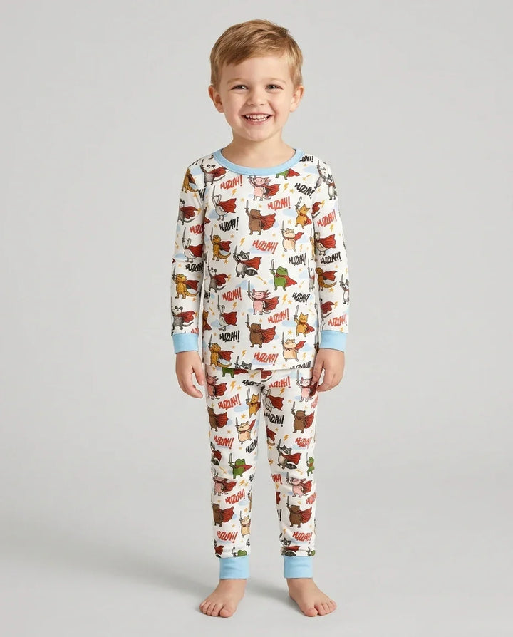 Zweiteiliges Langarm-Pyjama-Set mit Sommerfrüchten