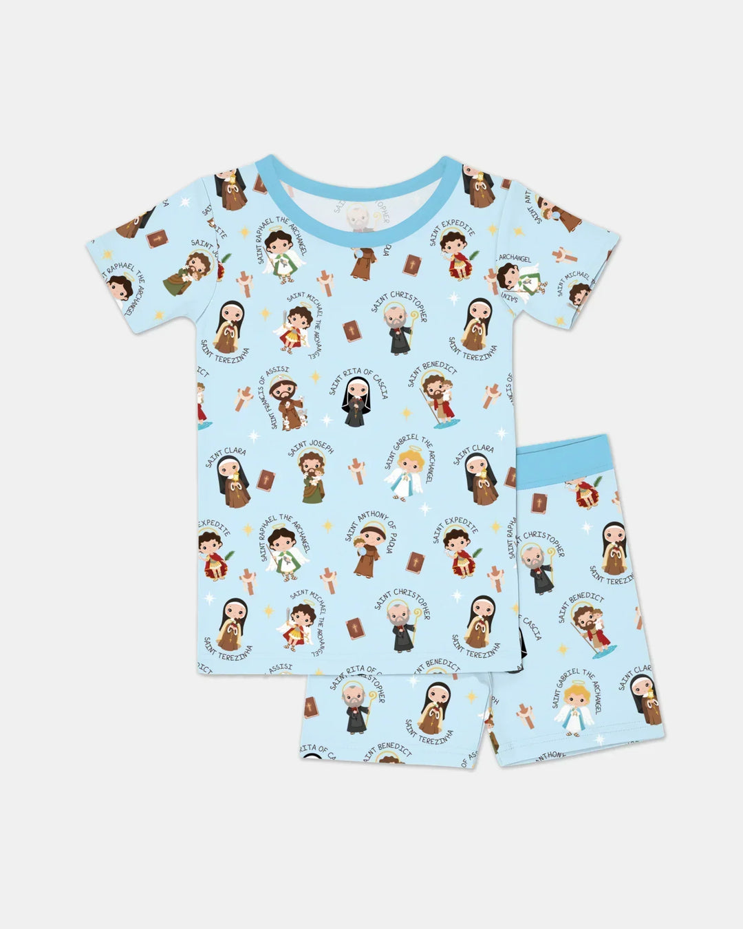 Template Zweiteiliges Pyjama-Set mit kurzen Ärmeln und Shorts