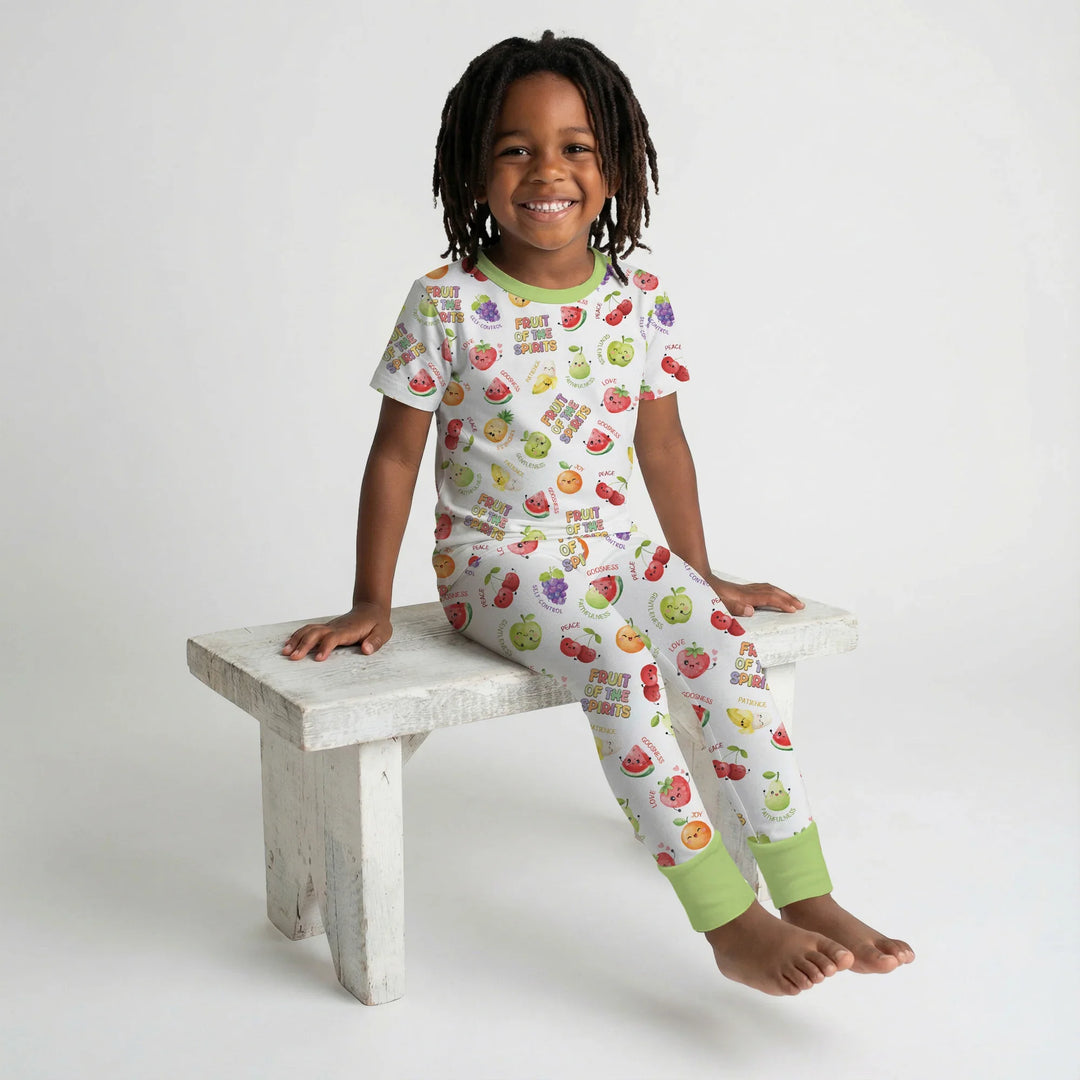 Zweiteiliges, kurzärmliges Pyjama-Set mit Marienkäfern