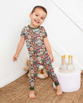 Christmas Felt Patchwork Bamboo Two Piece Short Sleeve Pajama Set
