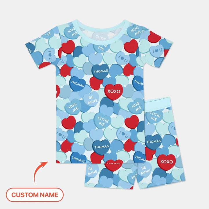Zweiteiliges Pyjama-Set mit kurzen Ärmeln und Shorts im Sommer-Design