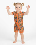 Mid Century Halloween Monster Toss Bamboo Shorty Zippy