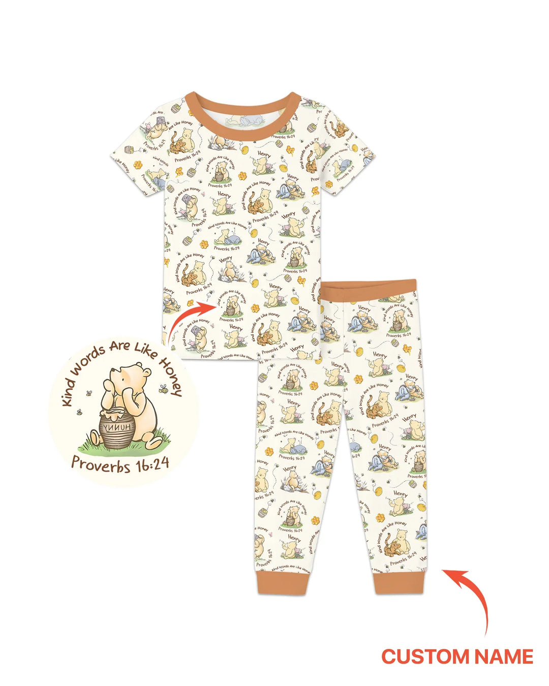 Zweiteiliges, kurzärmliges Pyjama-Set mit Marienkäfern