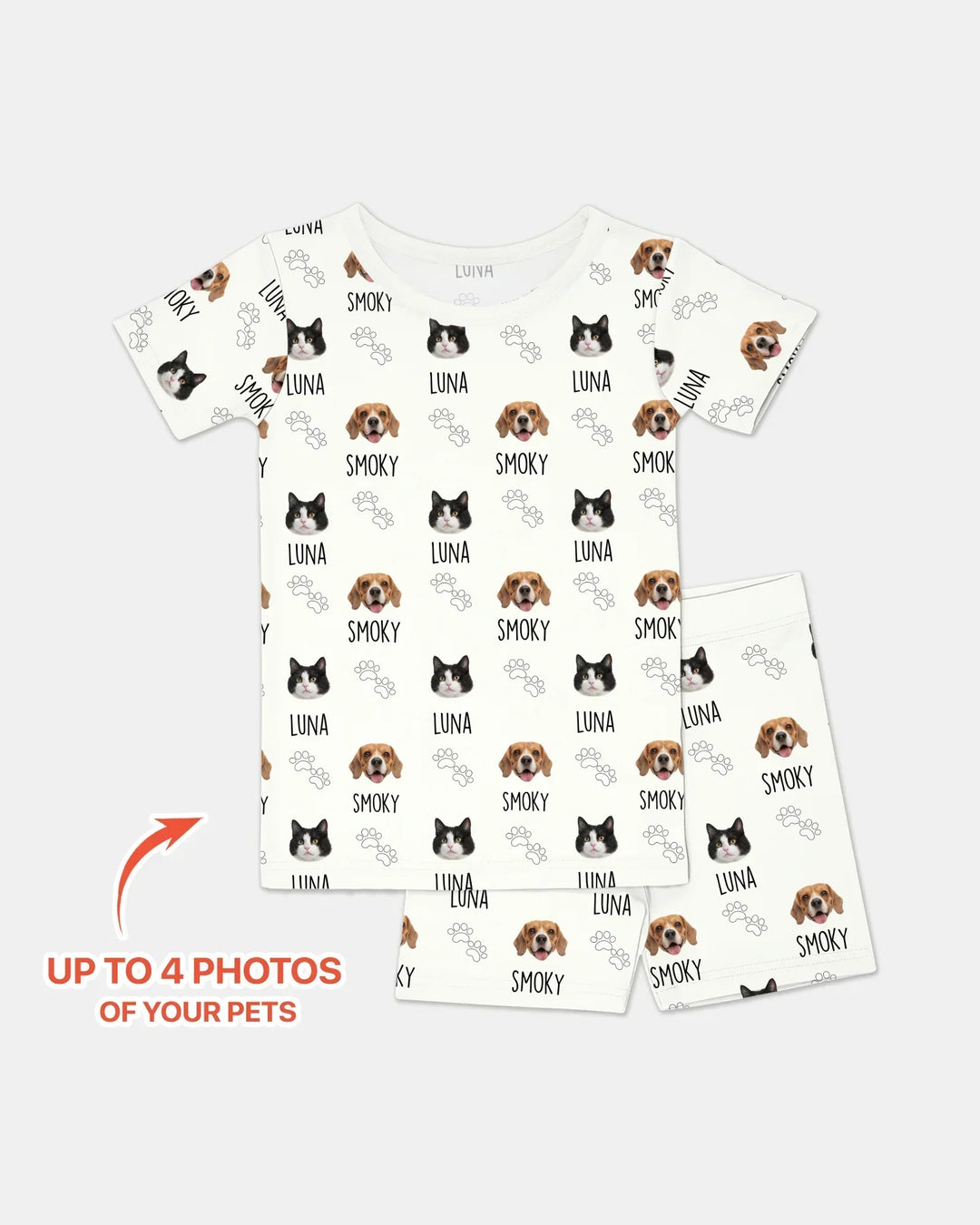 Zweiteiliges Pyjama-Set mit kurzen Ärmeln und Shorts im Sommer-Design