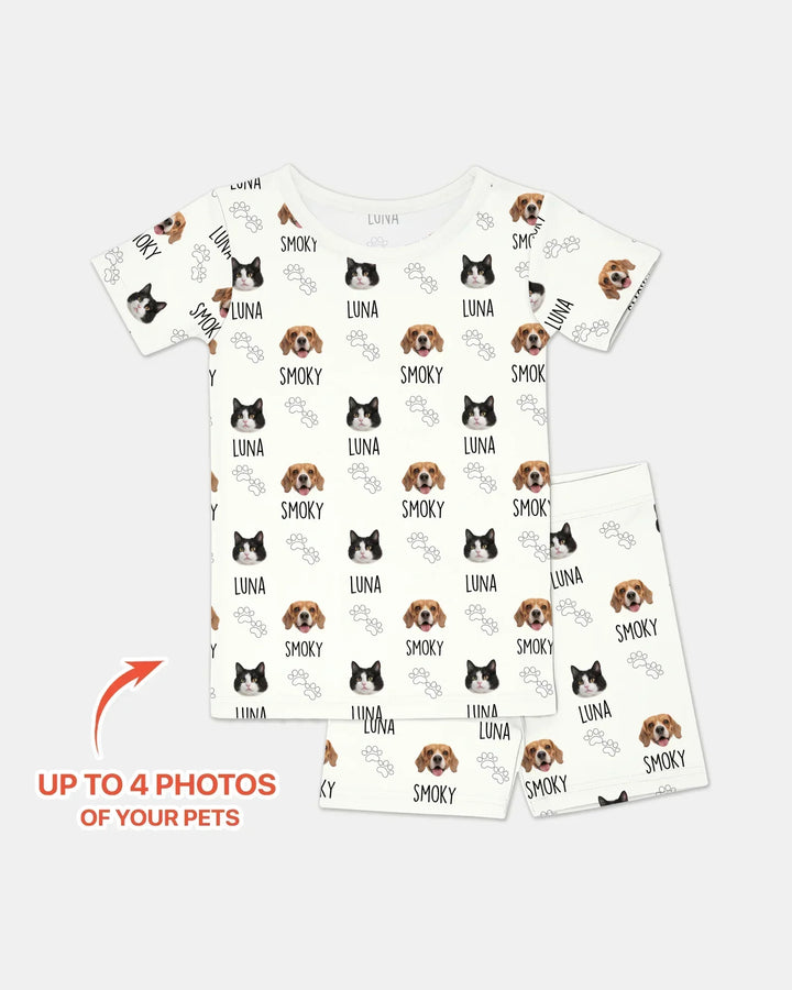 Zweiteiliges Pyjama-Set mit kurzen Ärmeln und Shorts im Sommer-Design