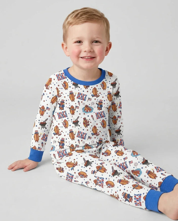 Zweiteiliges Langarm-Pyjama-Set mit Sommerfrüchten