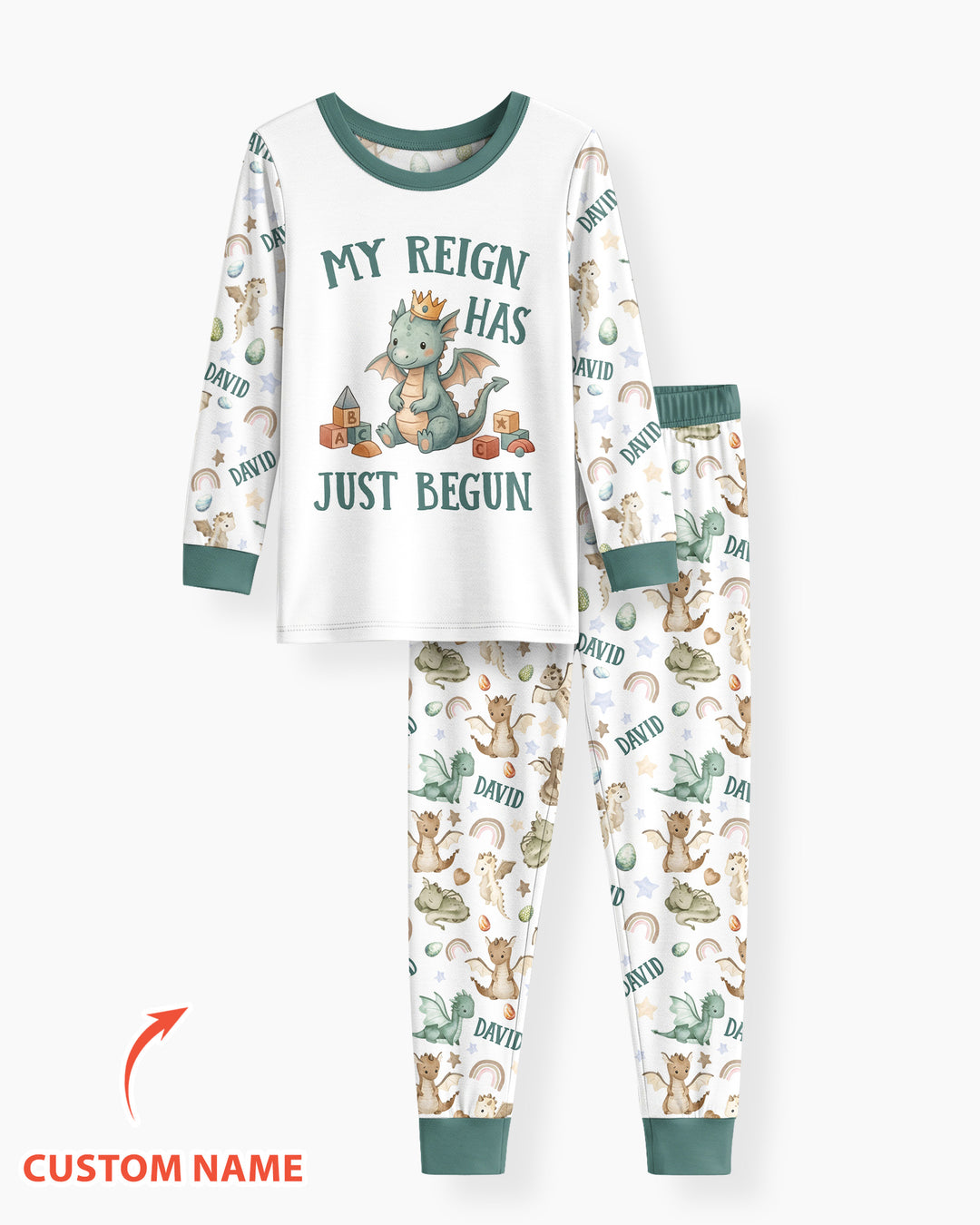 My Reign Has Just Begun Custom Name Bamboo Two Piece Long Sleeve Pajama Set