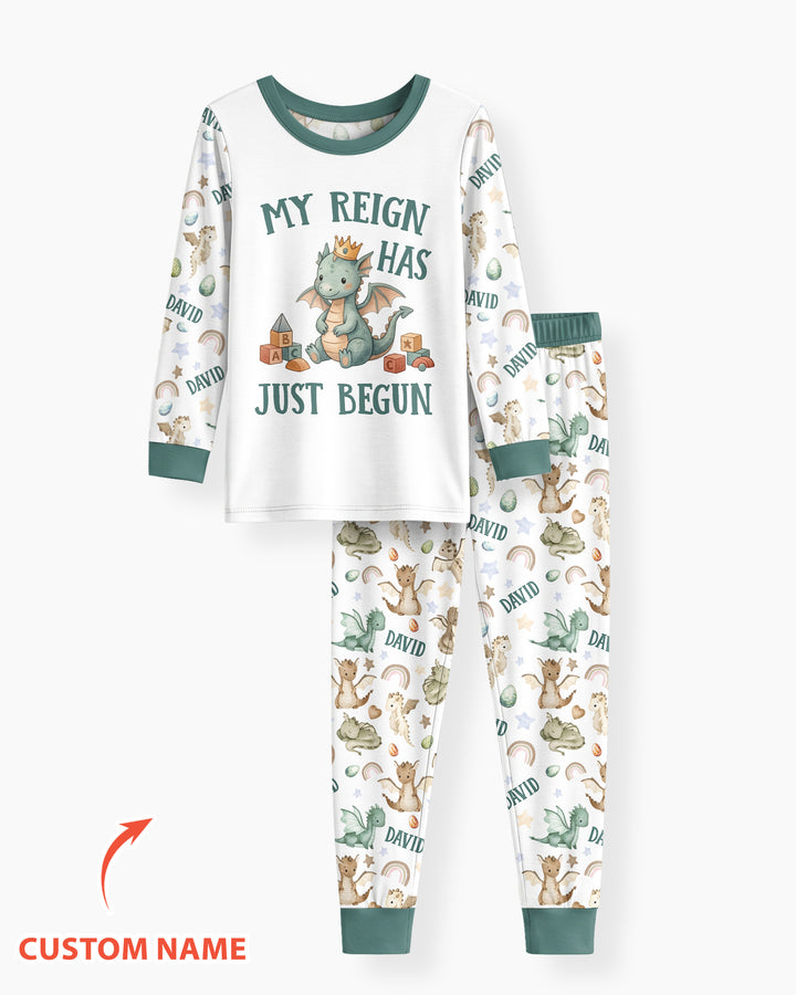 My Reign Has Just Begun Custom Name Bamboo Two Piece Long Sleeve Pajama Set